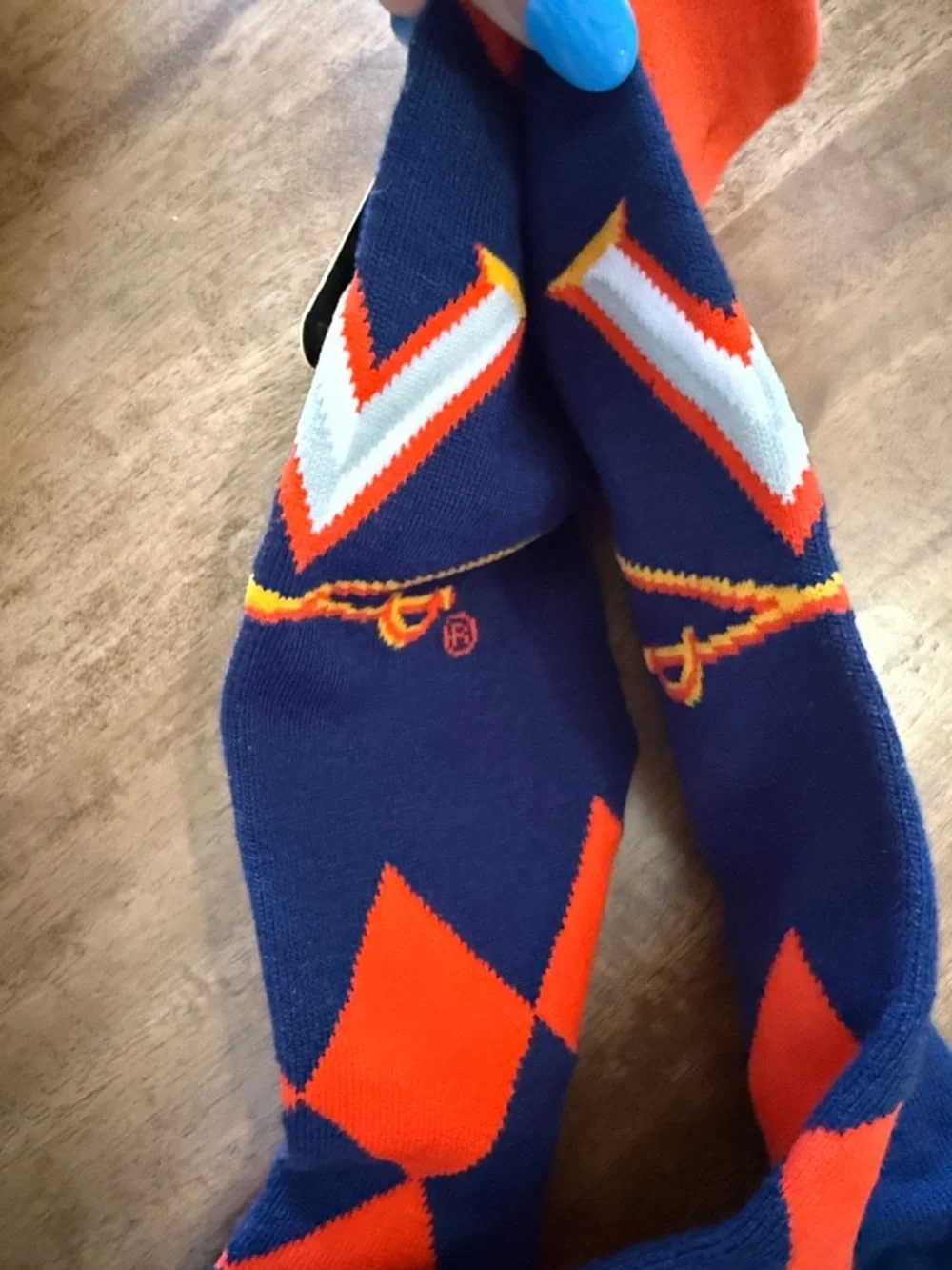 UVA Navy & Orange Argyle Dress Socks